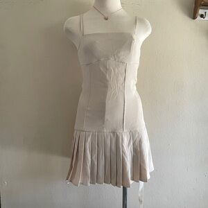 Forever 21 Cream Mini Dress with Pleats